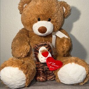 Large Teddy Bear Plush Brown Stuffed Animal Cute Gift Soft Toy w/ Tiger